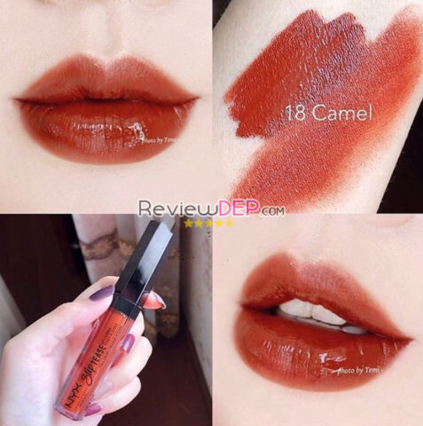 Son màu cam cháy NYX Cosmetics Slip Tease Lip Lacquer – màu Camel